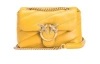 PINKO PINKO OCHRE YELLOW QUILTED LEATHER SHOULDER BAG