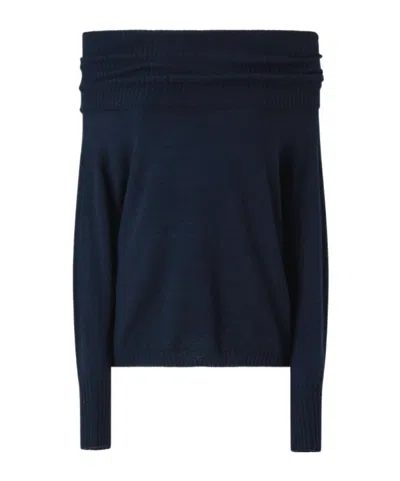 PINKO OFF-SHOULDER RIBBED JUMPER