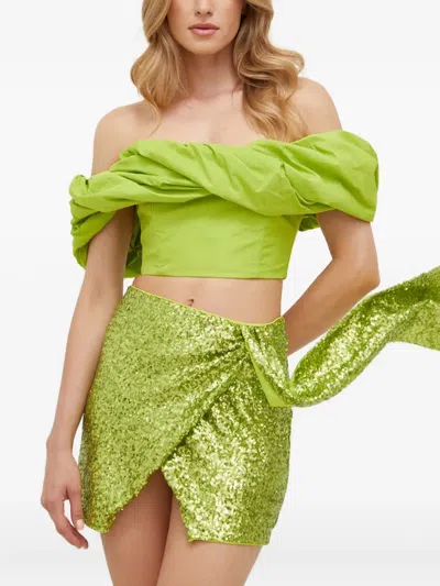 Pinko Off-shoulder Top In Green