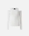 Pinko Off-the-shoulder Wool Blend Jersey Top In White