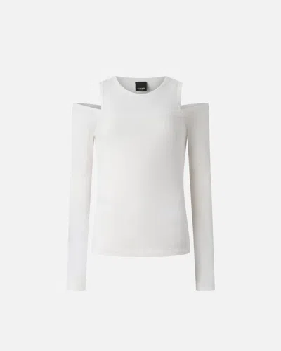 Pinko Off-the-shoulder Wool Blend Jersey Top In White