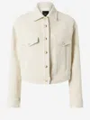 Pinko Textured Tweed Jacket With Golden Buttons In White