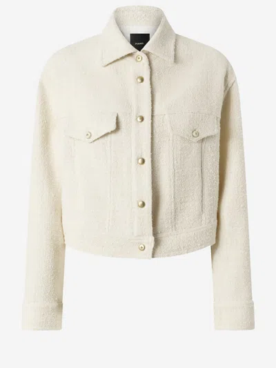 PINKO OFF WHITE TWEED SHORT JACKET