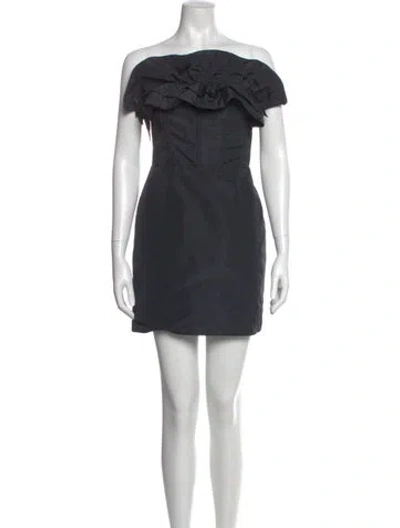 Pre-owned Pinko Off-the-shoulder Mini Dress In Gray