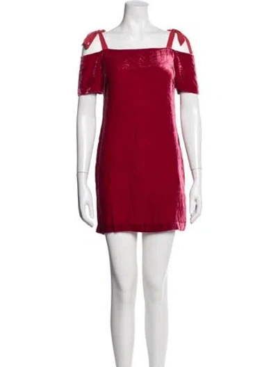 Pre-owned Pinko Off-the-shoulder Mini Dress In Red