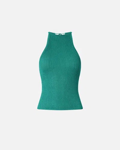 Pinko - Off-the-shoulder Top With Neck Fastening - M In Green