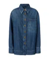 Pinko Buttoned Pocket Denim Shirt In Blue