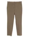 Pinko Tailored Green Trousers With Mid-rise Waist In Green
