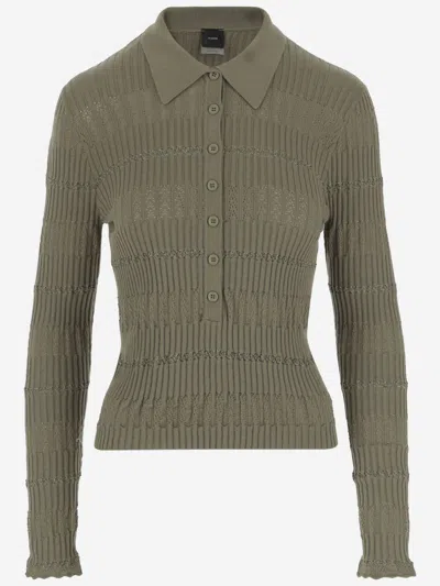 Pinko Olive Long-sleeved Polo