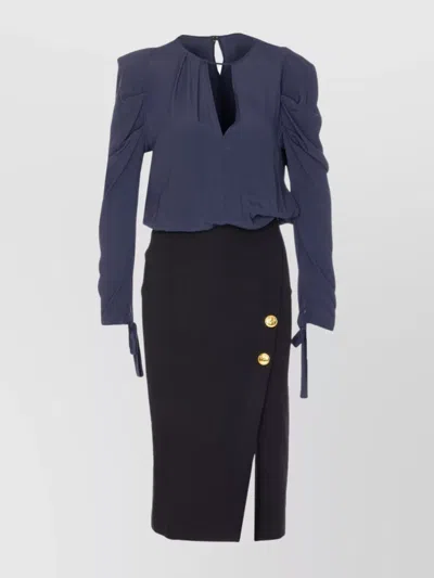 PINKO OMELETTE DRESS WITH BOW AND KEYHOLE