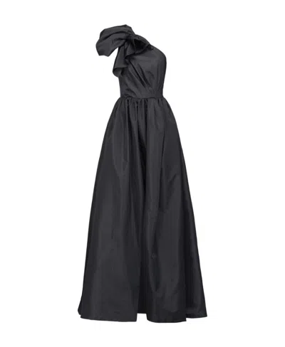 Pinko One-shoulder Full Skirt Gown In Black