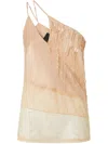 Pinko One-shoulder Satin Top In Neutrals