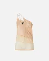 Pinko One-shoulder Satin Top In Rose Acajou