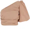 Pinko Asymmetrical One-shoulder Taffeta Top In Cameo Pink In Neutrals