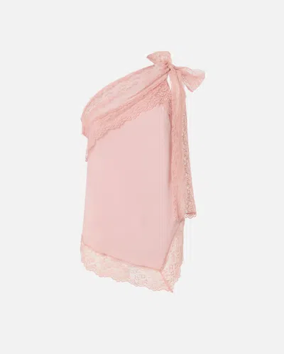 Pinko One-shoulder Top With Lace Trim