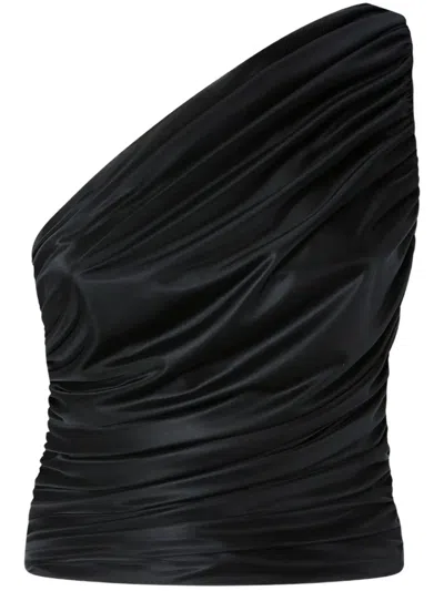 PINKO ONE-SHOULDER TULLE TOP