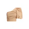 Pinko Asymmetrical One-shoulder Taffeta Top In Multi
