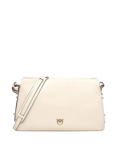 Pinko One Two Three Bag Leather Shoulder Bag In White