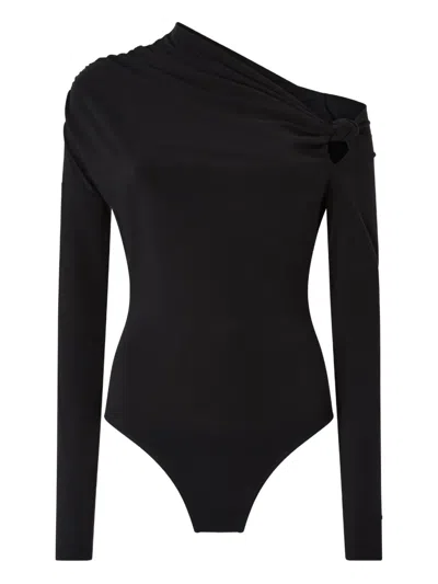 Pinko One-shoulder Knotted Body In Black