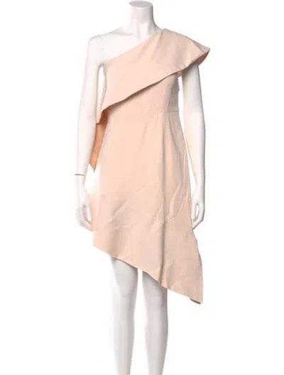 Pre-owned Pinko One-shoulder Midi Length Dress W/ Tags In Neutral