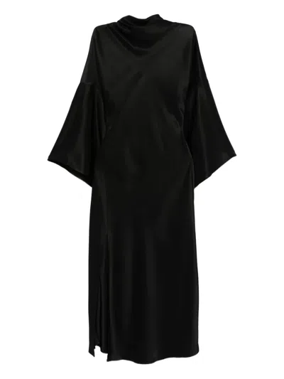Pinko Open-back Midi Dress In Black