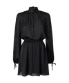 Pinko Crinkle Fabric Mini Dress With Open Back In Black