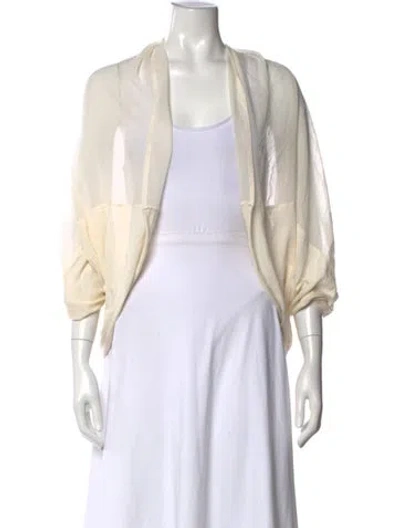 Pre-owned Pinko Open Front Sweater In Neutrals