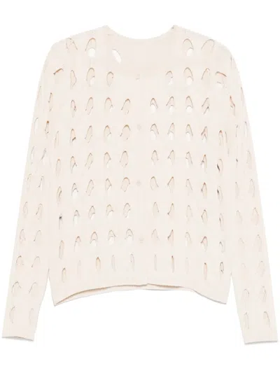 Pinko Open-knit Cardigan In ニュートラル
