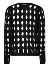 Pinko Openwork Knit Cardigan In Black