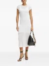 Pinko Open-knit Midi Dress In White