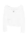 Pinko Sweaters Bianco Silver In White
