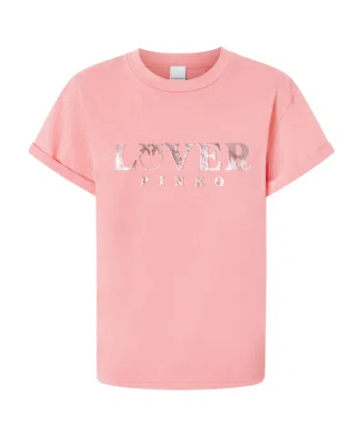 Pinko Open-necked Black Shirt In Pink
