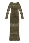 Pinko Openwork-knit Long Dress