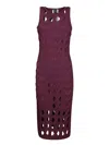 Pinko Perforated Knit Midi Dress