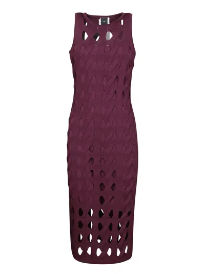 PINKO OPENWORK KNIT MIDI DRESS