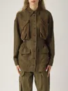 Pinko Pocket-detailed Button-front Jacket In Brown