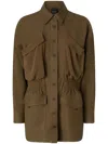 Pinko Lightweight Shacket With Pockets In Brown