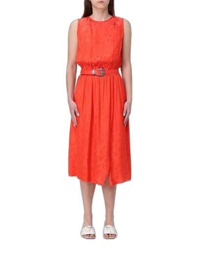 Pinko Orange Viscose Modal Dress