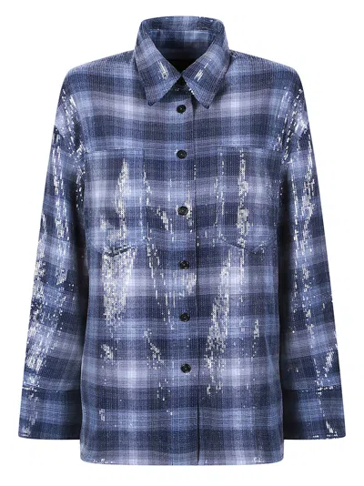 Pinko Orchidea Sequin Overshirt Jacket In Transparent