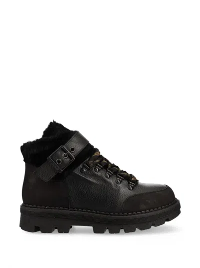 Pinko Ortica Leather Ankle Boots In Black