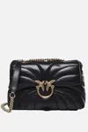 Pinko Classic Love Puff Shoulder Bag In Black+antique Gold