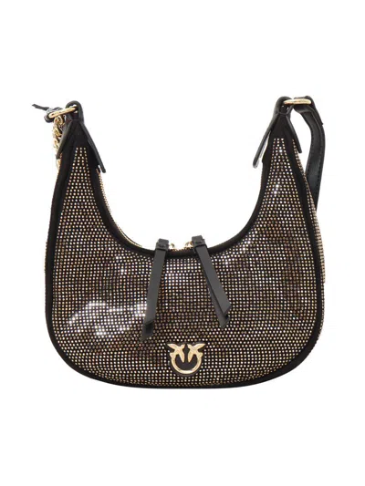 Pinko Brioche Mini Hobo Bag In Black