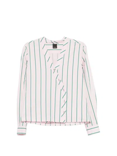 Pinko Ottavia Striped Button Shirt In Multi
