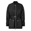 Pinko Long Technical Satin Bomber Jacket In Black