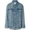Pinko Dakar Giubbino Embellished Denim Jacket In Blue