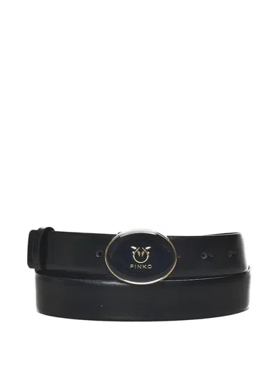 Pinko Oval Buckle Belt In Black