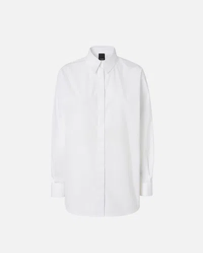 Pinko Oversize Poplin Shirt In Bianco Brill.