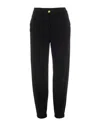 Pinko Tailored Black Trousers With Gold-tone Button Detail In Black