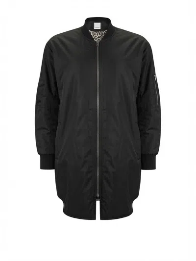 Pinko Oversized Bomber Coat In Black