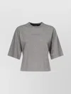 Pinko Oversized Boxy Cotton T-shirt In Gray